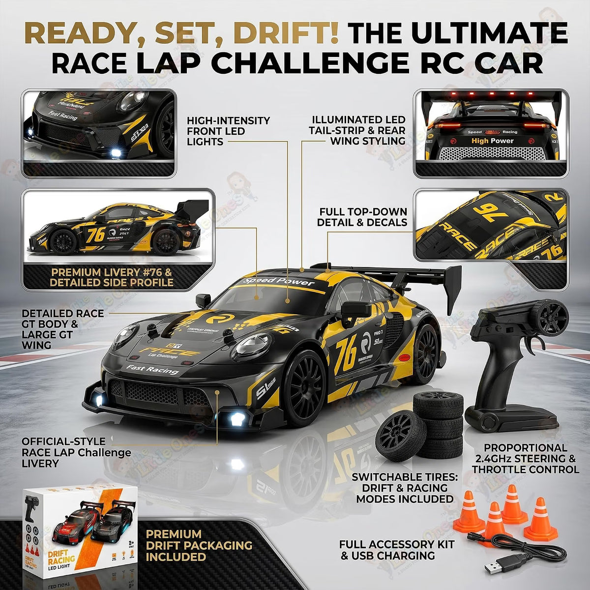 T.O.T 1:24 RC DRIFT CAR - GOLDRUSH PRO