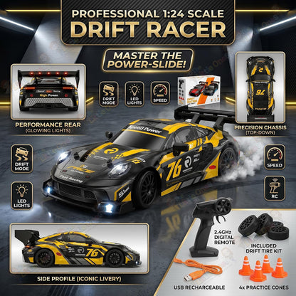 T.O.T 1:24 RC DRIFT CAR - GOLDRUSH PRO