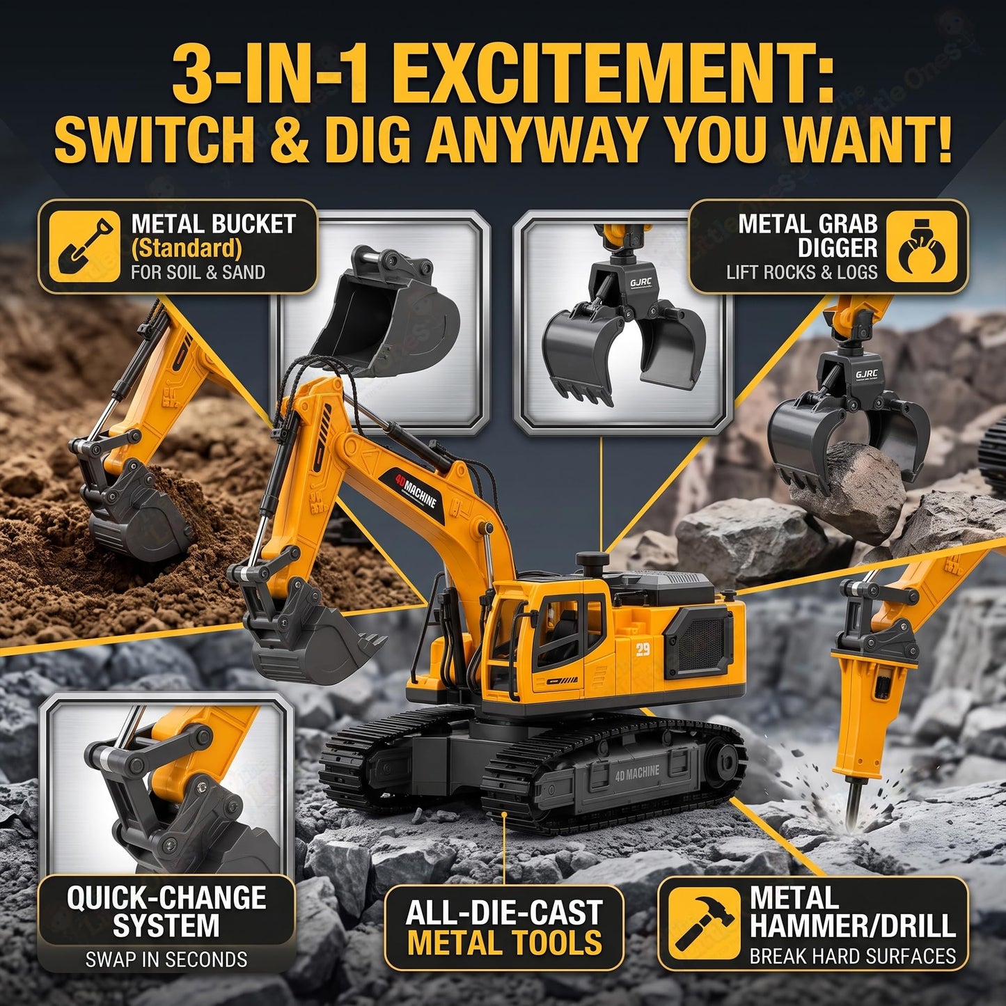 T.O.T 1:20 11 CHANNEL RC EXCAVATOR - EXCAVATOR PRO