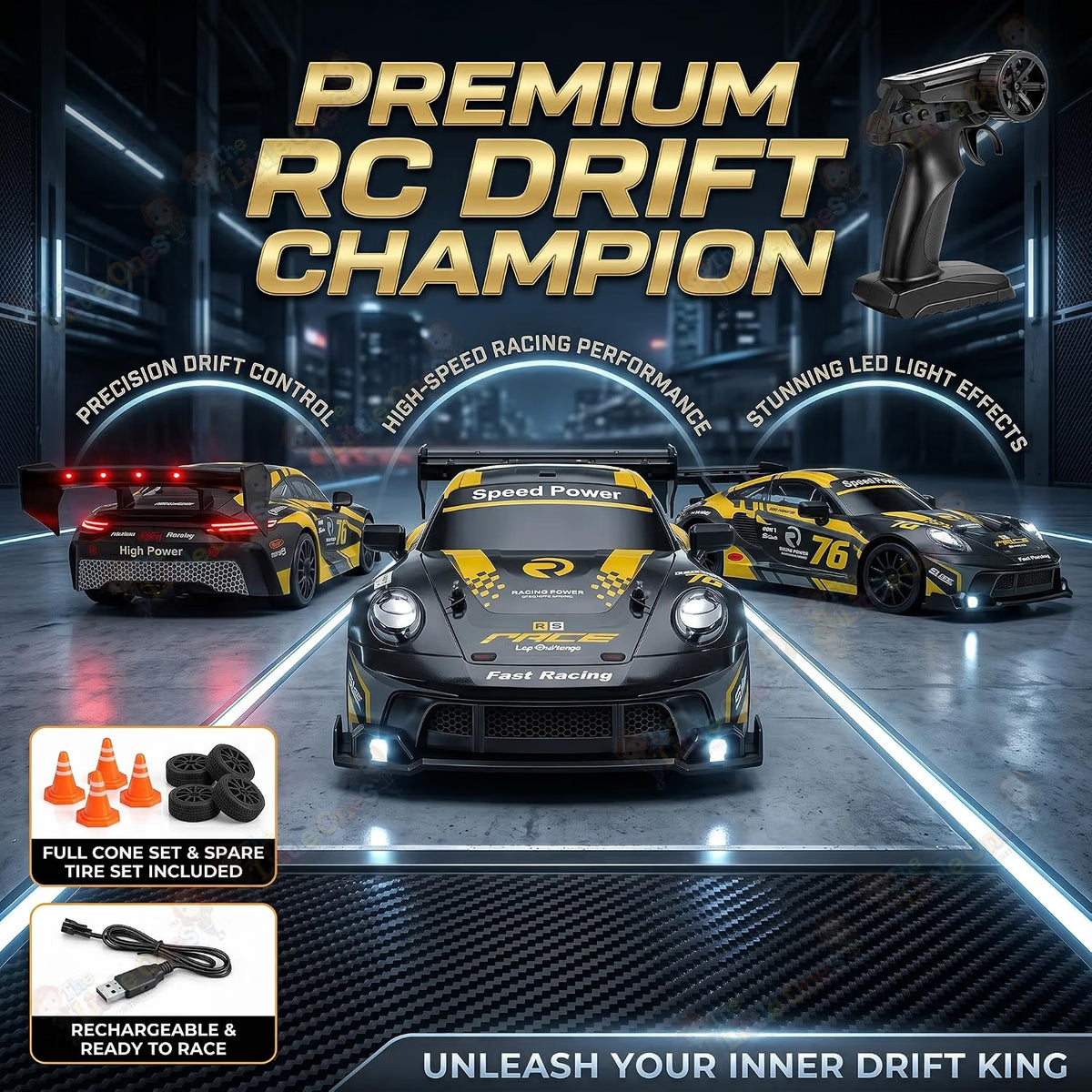 T.O.T 1:24 RC DRIFT CAR - GOLDRUSH PRO