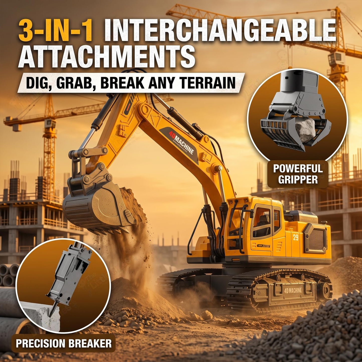 T.O.T 1:20 11 CHANNEL RC EXCAVATOR - EXCAVATOR PRO