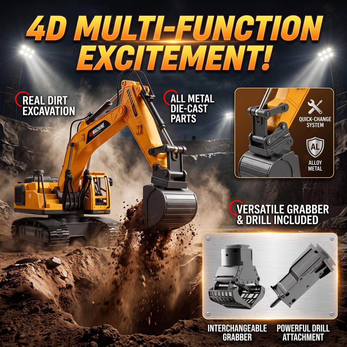 T.O.T 1:20 11 CHANNEL RC EXCAVATOR - EXCAVATOR PRO