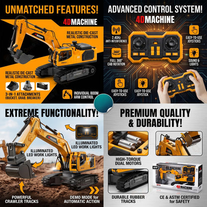 T.O.T 1:20 11 CHANNEL RC EXCAVATOR - EXCAVATOR PRO