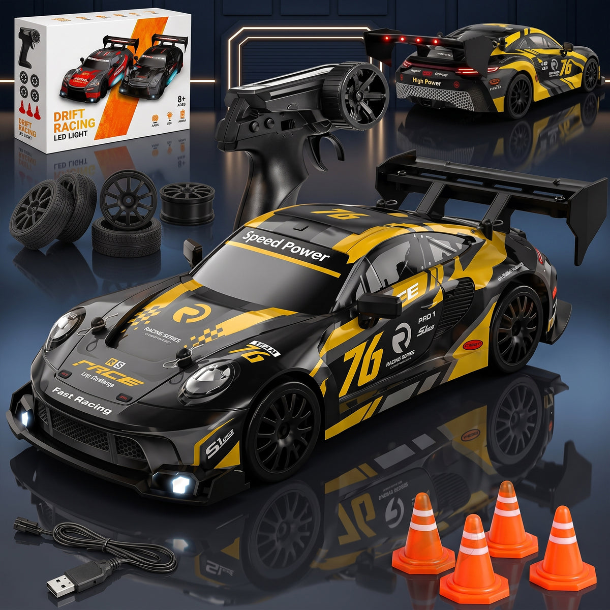 T.O.T 1:24 RC DRIFT CAR - GOLDRUSH PRO